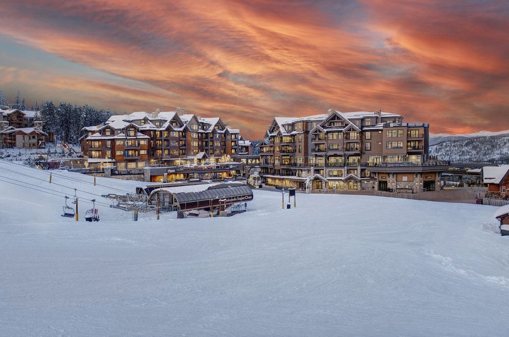 The Grand Colorado on Peak 8, one of the top Breckenridge hotels, with slopeside lodge buildings and mountain views