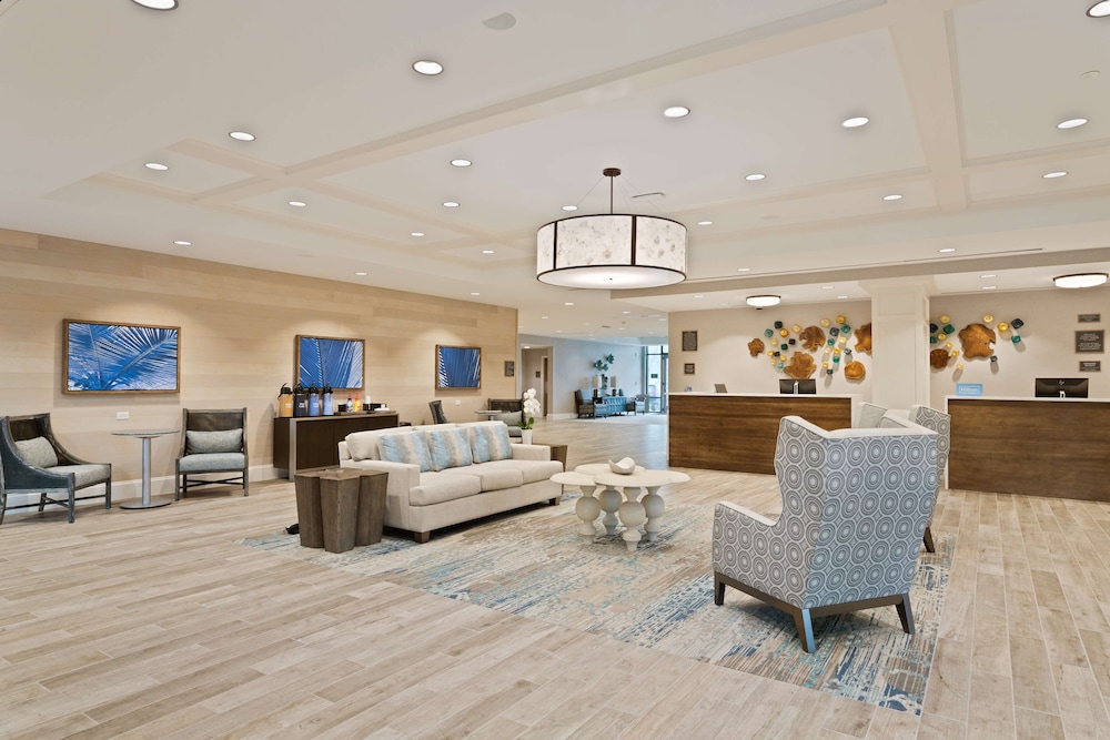 Exterior of Homewood Suites by Hilton Panama City Beach, one of the newest panama city beach hotels, with all-suite rooms and free parking